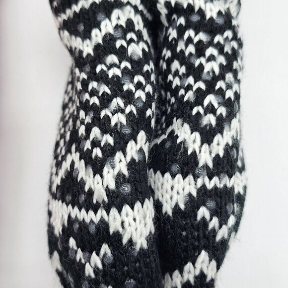 Joy Knit Sherpa Lined Slipper Sock Set Christmas Lounge Grippers Red Snow Black - Picture 9 of 13